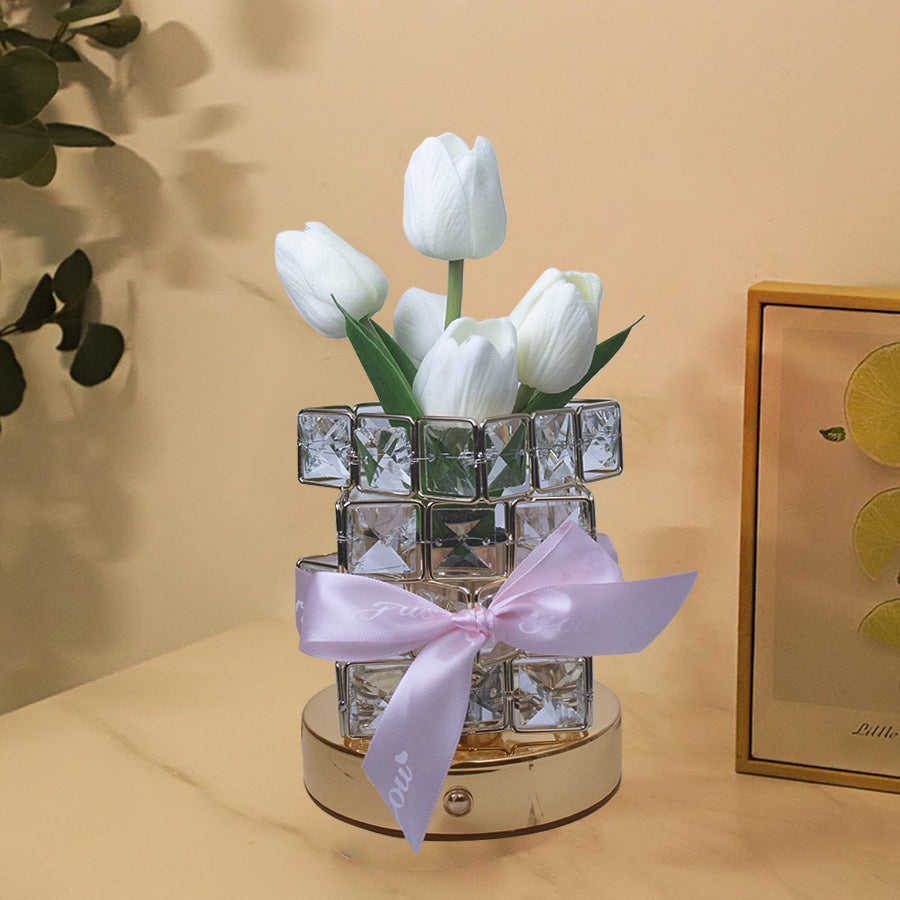 Tyalez 2025 New Crystal Floral Table Lamp