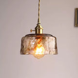 Nostalgic Retro Brass Glass Pendant Light