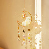 Tyalez Amethyst Crystal Moon Suncatcher