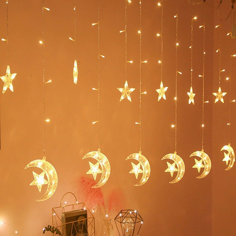 Tyalez LED Curtain Lights（For Ramadan, Wedding, Birthday, Graduation, Party，Garden Decorations)