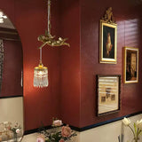 Vintage French Full-Brass Crystal Angel Chandelier
