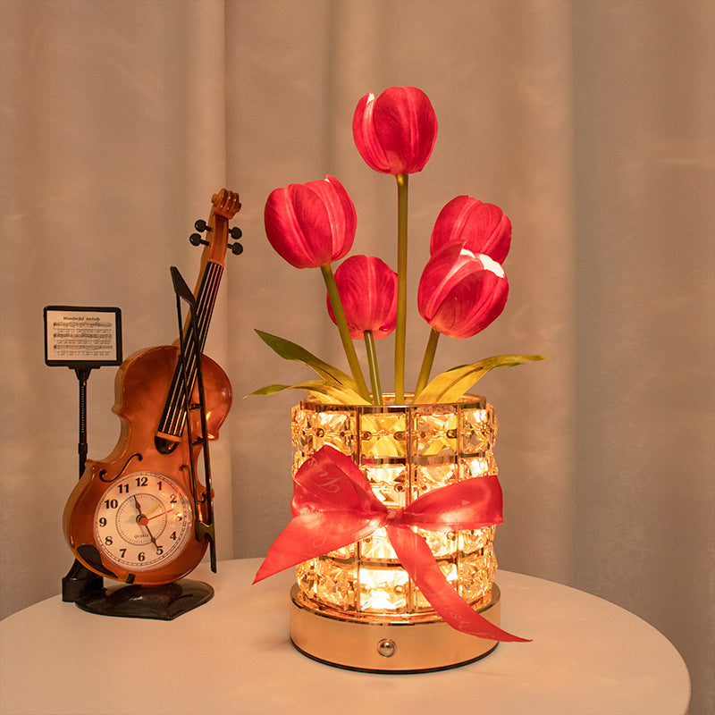 Tyalez 2025 New Crystal Tulip Table Lamp