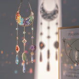 Tyalez Amethyst Crystal Moon Suncatcher
