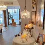 Crystal Floral Pendant Light – Luxurious Scandinavian Vintage Brass Pendant