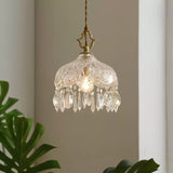 Crystal Floral Pendant Light – Luxurious Scandinavian Vintage Brass Pendant