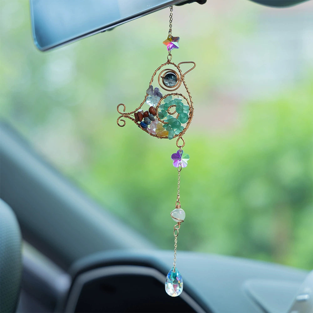 Tyalez Amethyst Crystal Moon Suncatcher