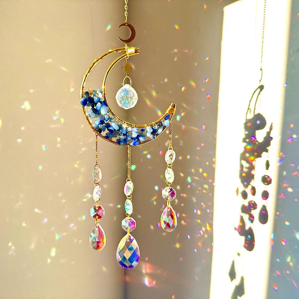Tyalez Amethyst Crystal Moon Suncatcher