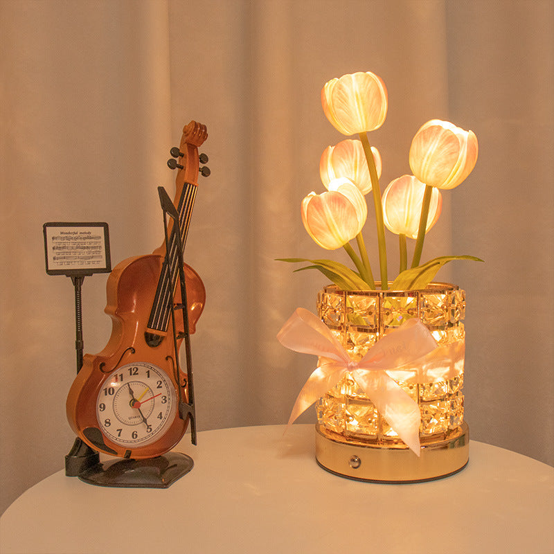 Tyalez 2025 New Crystal Tulip Table Lamp