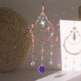 Tyalez Amethyst Crystal Moon Suncatcher