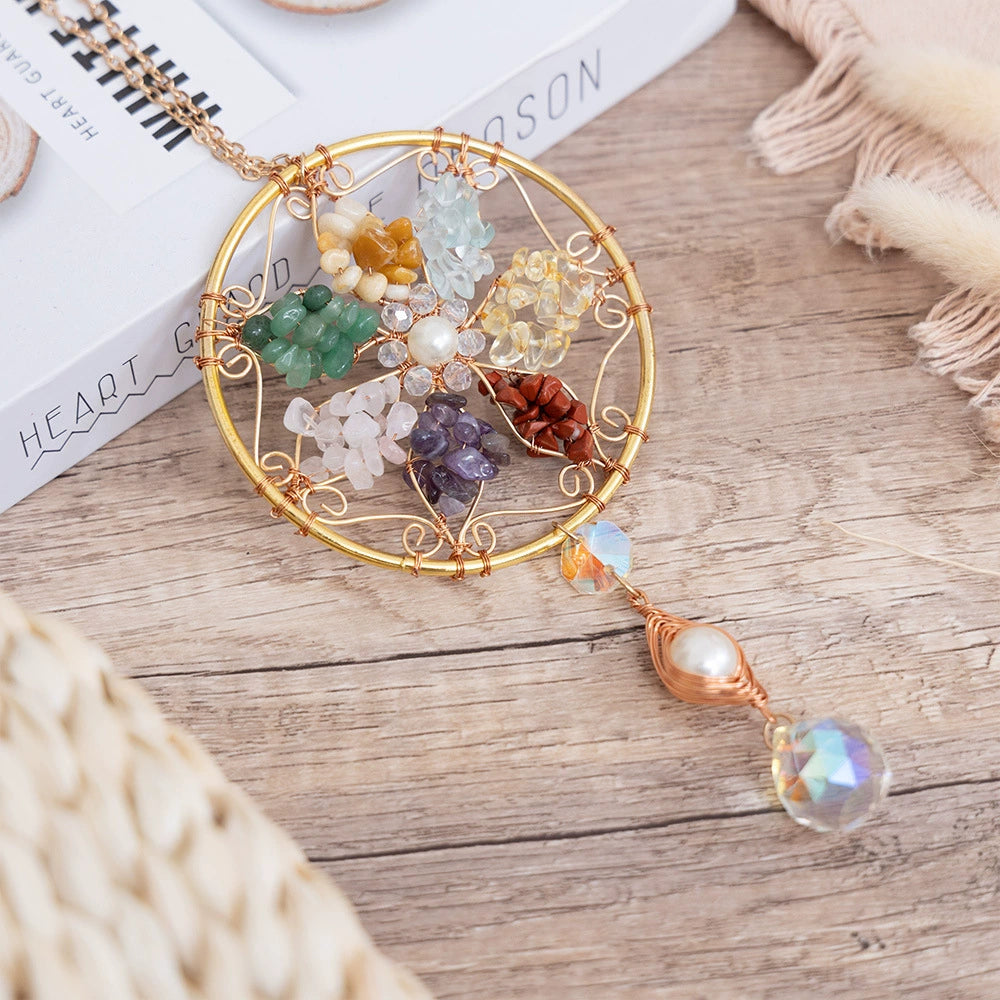 Tyalez Amethyst Crystal Moon Suncatcher