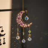 Tyalez Amethyst Crystal Moon Suncatcher