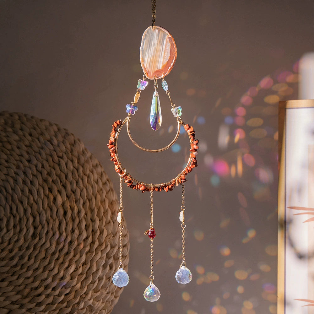 Tyalez Amethyst Crystal Moon Suncatcher