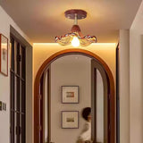 Vintage Glass Petal Flush Mount Ceiling Light for Bedroom & Hallway