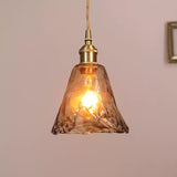 Nostalgic Retro Brass Glass Pendant Light