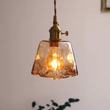 Nostalgic Retro Brass Glass Pendant Light