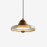 Vintage Walnut Glass Bedroom Kitchen Dining Room Chandelier