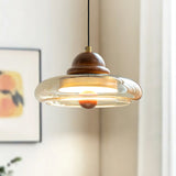 Vintage Walnut Glass Bedroom Kitchen Dining Room Chandelier