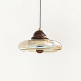 Vintage Walnut Glass Bedroom Kitchen Dining Room Chandelier