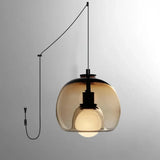 Modern Handblown Glass Globe Ceiling Light
