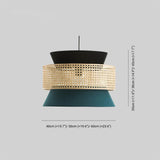 Tyalez Vintage Handmade Fabric Rattan Pendant Light