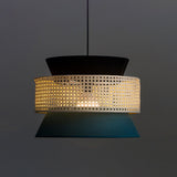 Tyalez Vintage Handmade Fabric Rattan Pendant Light