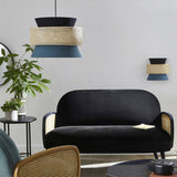 Tyalez Vintage Handmade Fabric Rattan Pendant Light