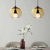 Modern Handblown Glass Globe Ceiling Light