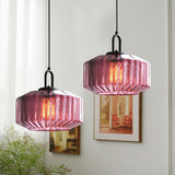 Tyalez Mid Century Striped Glass Pendant Light