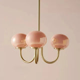Tyalez Bubble Pink Glass Marshmallow Chandelier