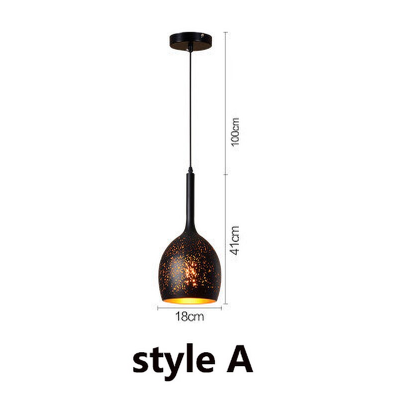 Tyalez Vintage Etch Shade Metal Pendant Light