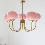 Tyalez Bubble Pink Glass Marshmallow Chandelier