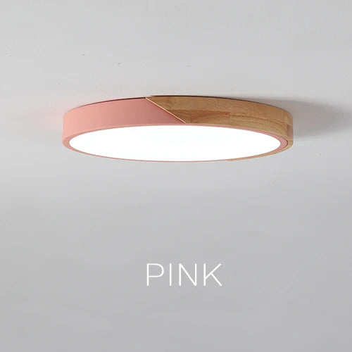 Tyalez LED Modern Ultra Thin Wood Ceiling Light