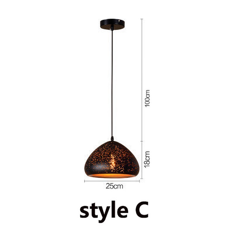 Tyalez Vintage Etch Shade Metal Pendant Light