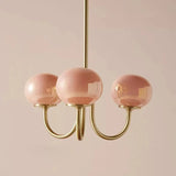 Tyalez Bubble Pink Glass Marshmallow Chandelier