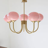 Tyalez Bubble Pink Glass Marshmallow Chandelier