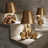 Tyalez Cute Gold Man Statue LED Table Lamp