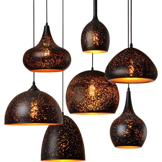 Tyalez Vintage Etch Shade Metal Pendant Light