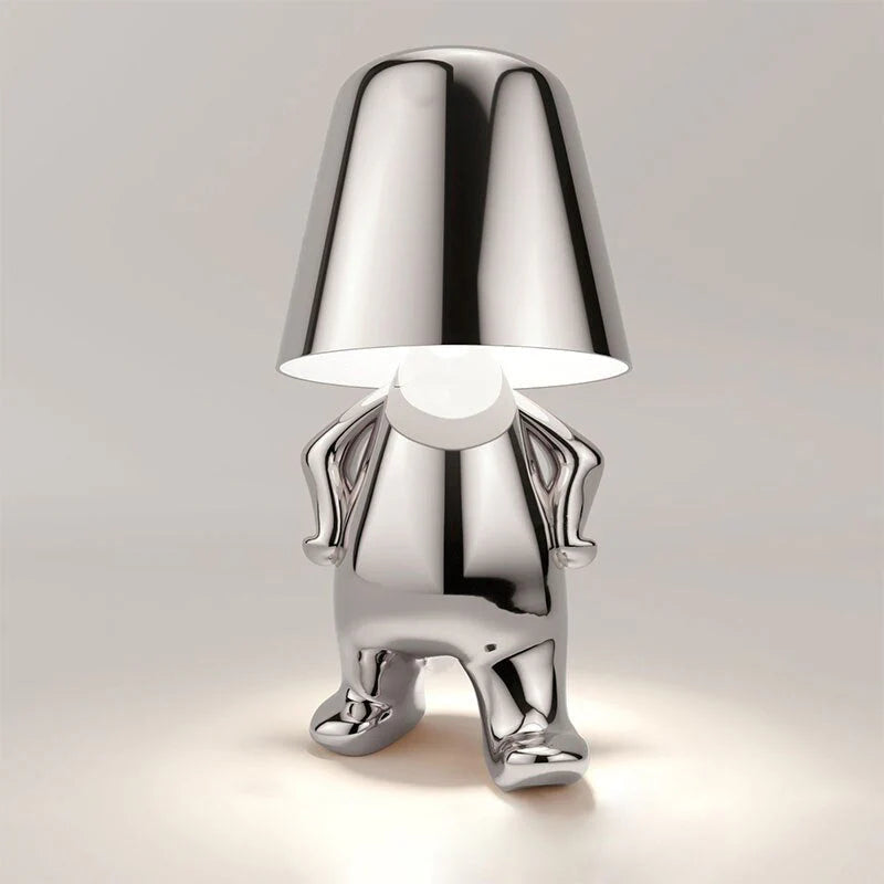 Tyalez Cute Gold Man Statue LED Table Lamp