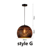 Tyalez Vintage Etch Shade Metal Pendant Light