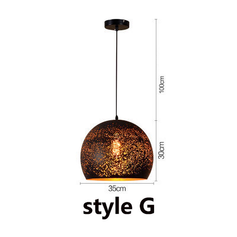 Tyalez Vintage Etch Shade Metal Pendant Light