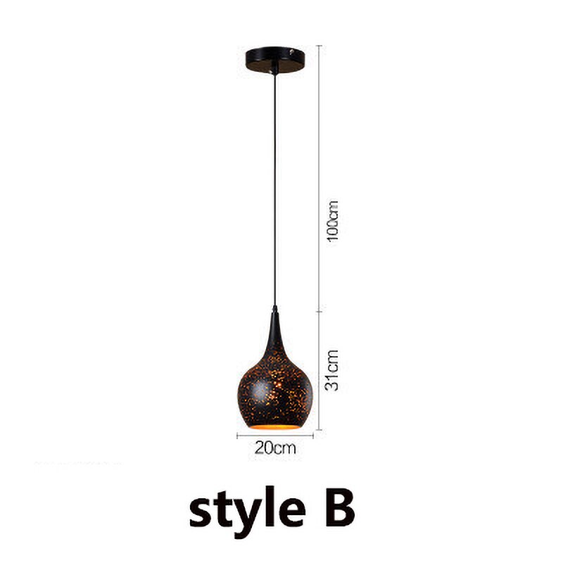 Tyalez Vintage Etch Shade Metal Pendant Light