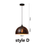 Tyalez Vintage Etch Shade Metal Pendant Light