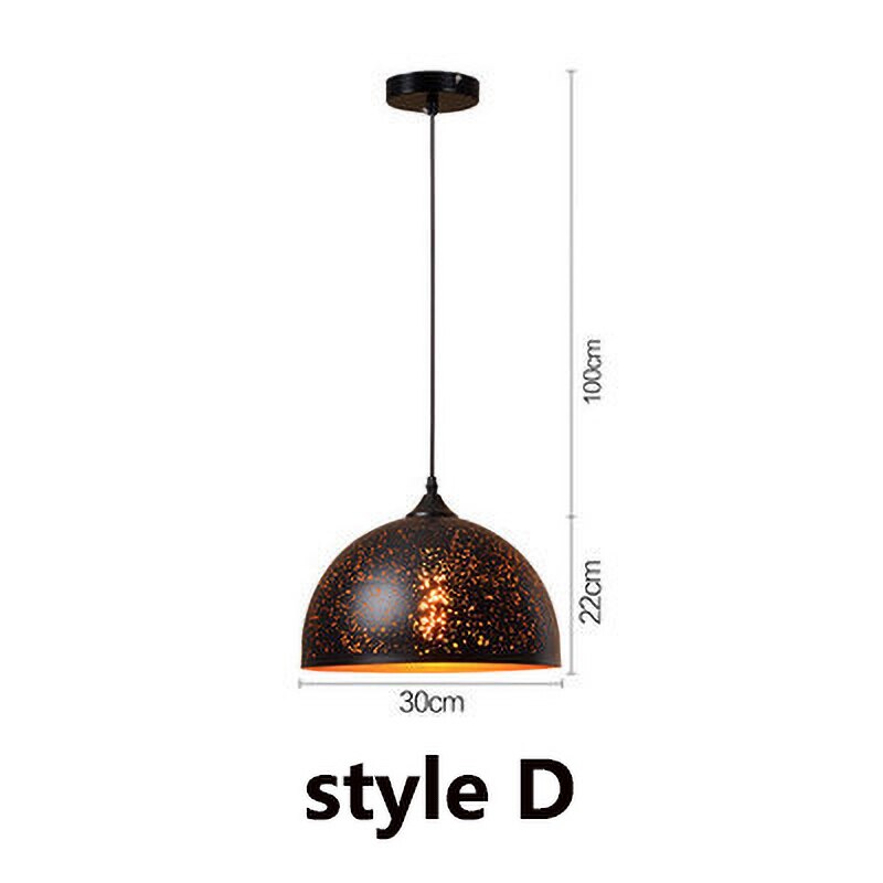 Tyalez Vintage Etch Shade Metal Pendant Light