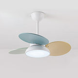 Tyalez Macaron Colorful Round Ceiling Fan With LED Light