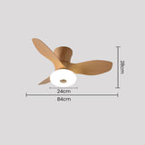 Natural Wood Stylish Ceiling Fan With LED Light