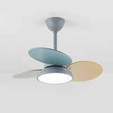 Tyalez Macaron Colorful Round Ceiling Fan With LED Light