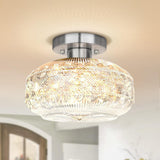 Tyalez Retro Crystal Semi Flush Mount Bedroom Ceiling Light