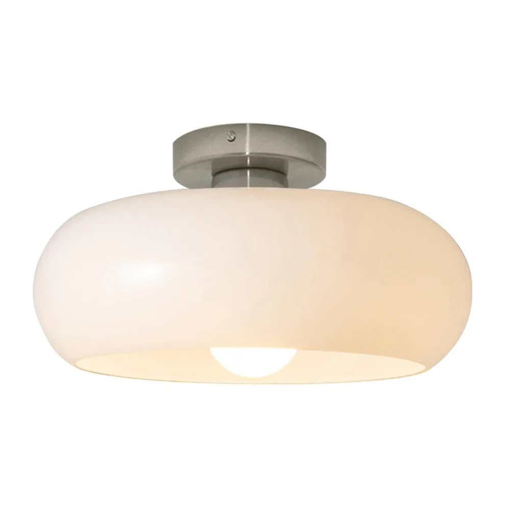 Retro Round Glass Ceiling Light – Elegant Semi-Flush Fixture