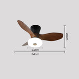 Natural Wood Stylish Ceiling Fan With LED Light
