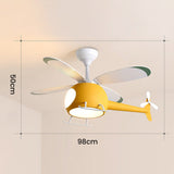 Tyalez Creative Macaroon Color Ceiling Fans with LED Lights